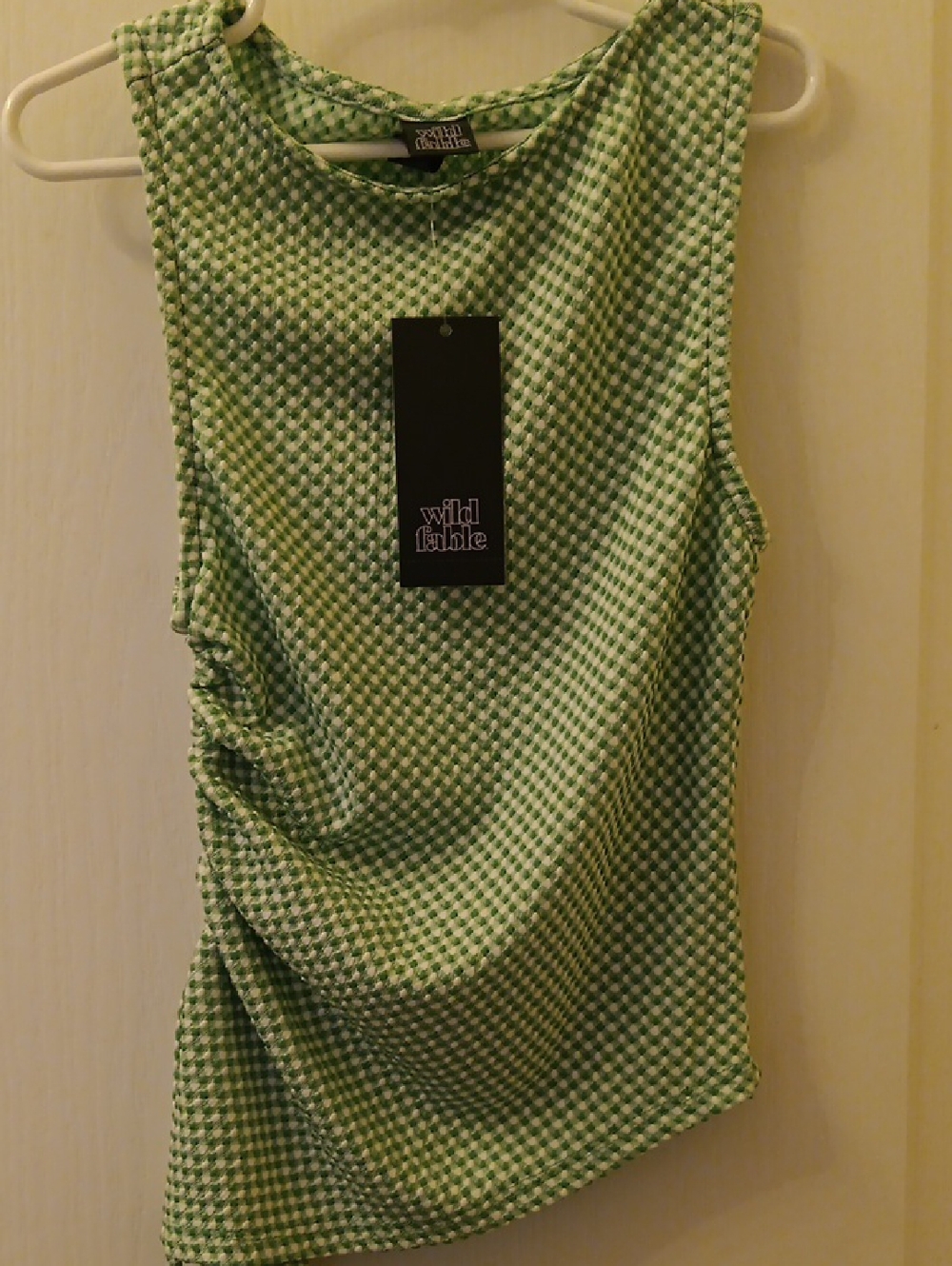 2 PIECE SET- Wild Fable Green Gingham Ruched Tank Top